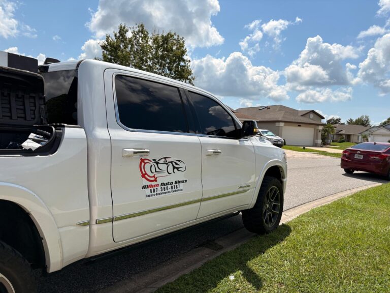 A1Aim branded mobile auto glass van