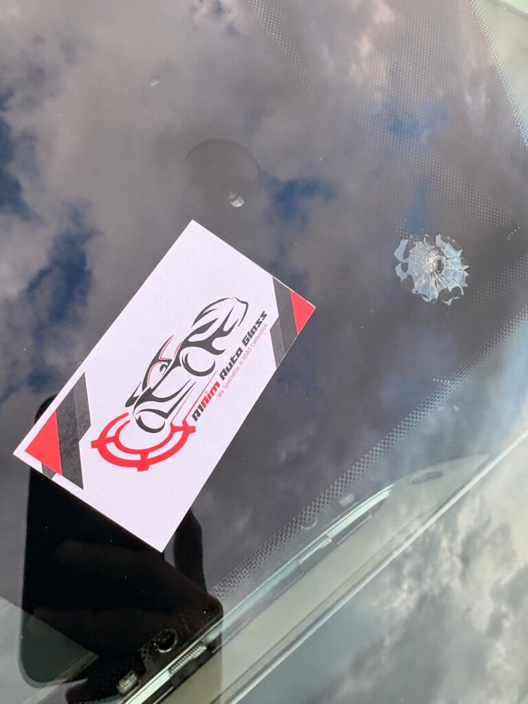 Windshield chip resin repair on site